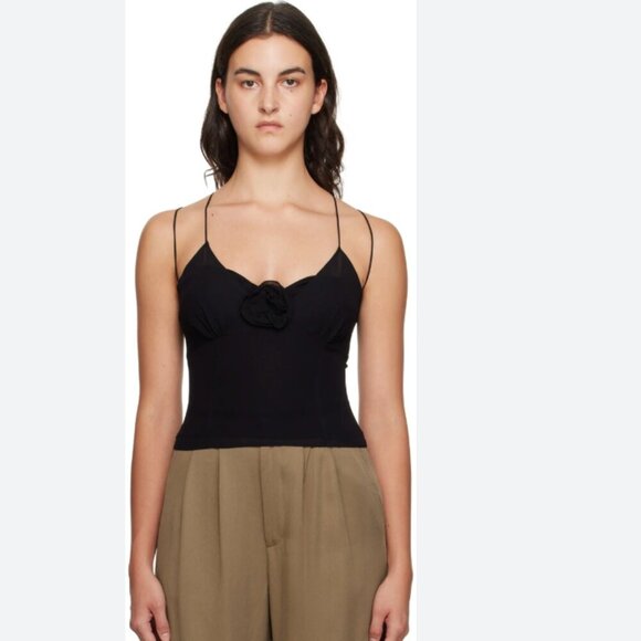 Reformation Briar Black Cami Top w/ Flower Size 0 / XS $150 - Picture 9 of 9